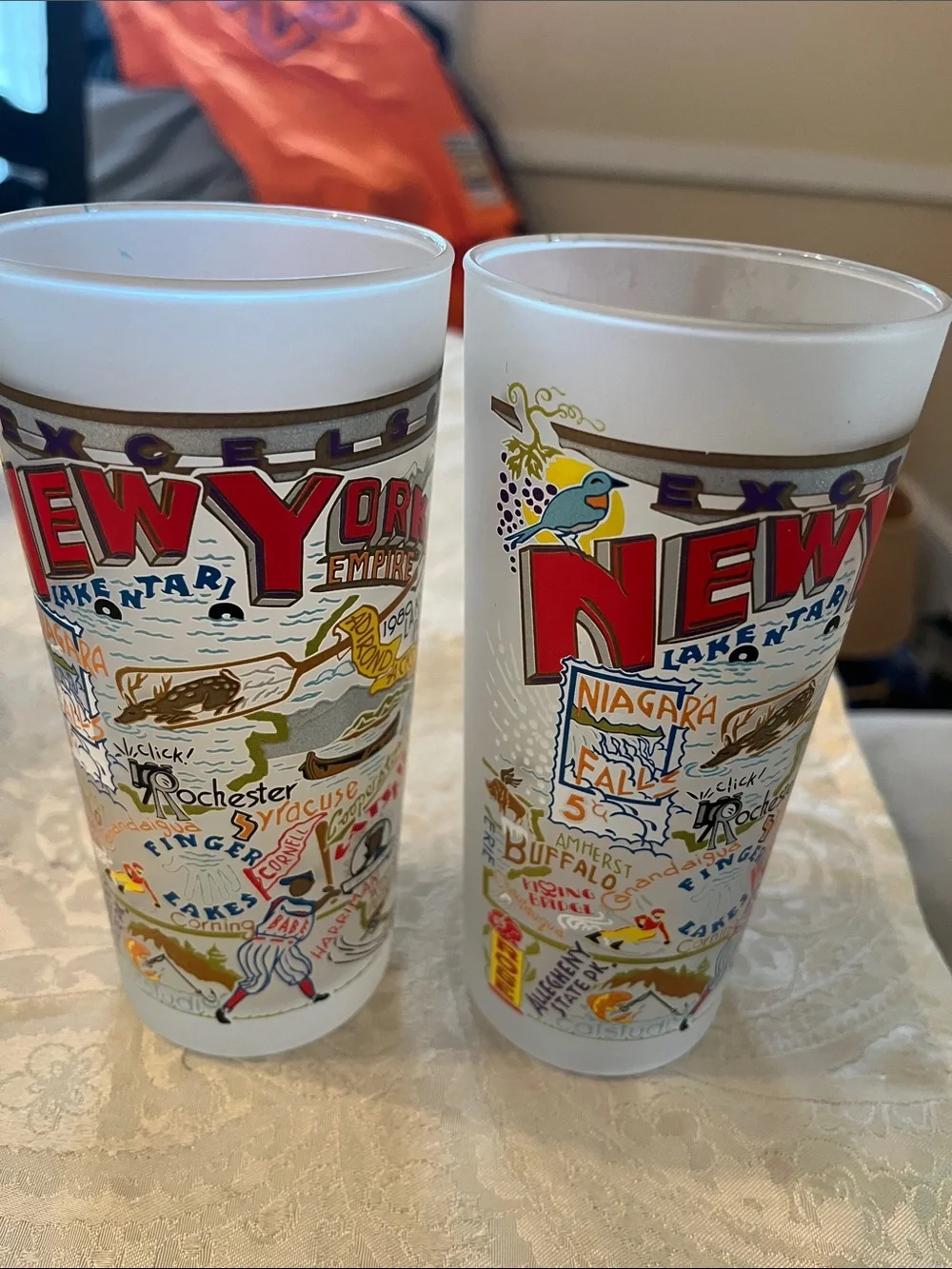 Catstudio New York Landmark Frosted Glass 2 Tumbler NYS with Multicolor Design